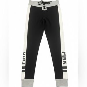 Victoria's Secret PINK Black and Gray Yoga Leggings S